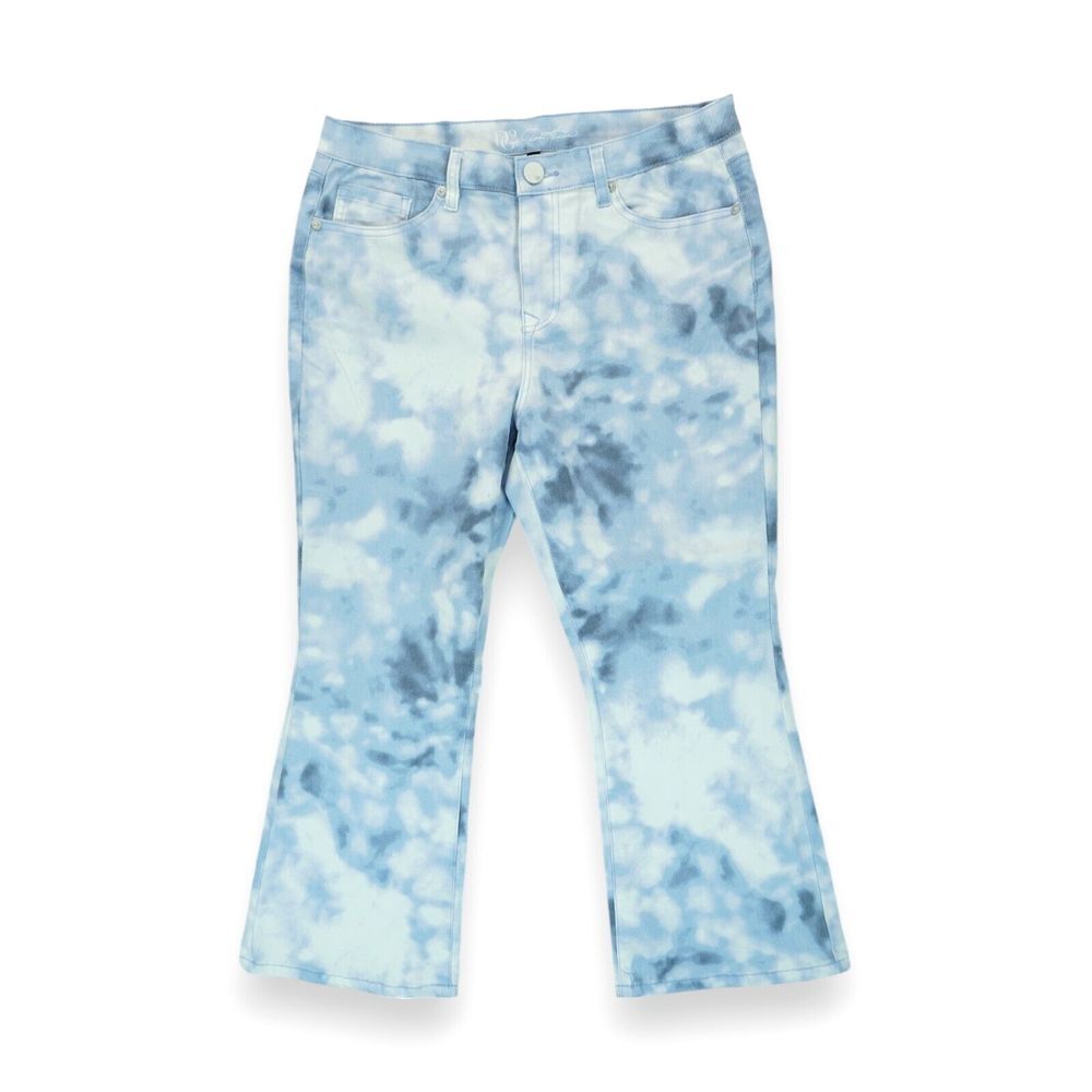 DG2 Diane Gilman Light Blue Tie Dye Cropped Jeans Petite Size 12P‎